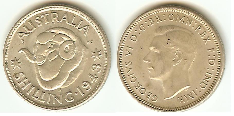 Australien Shilling 1943S SPL+